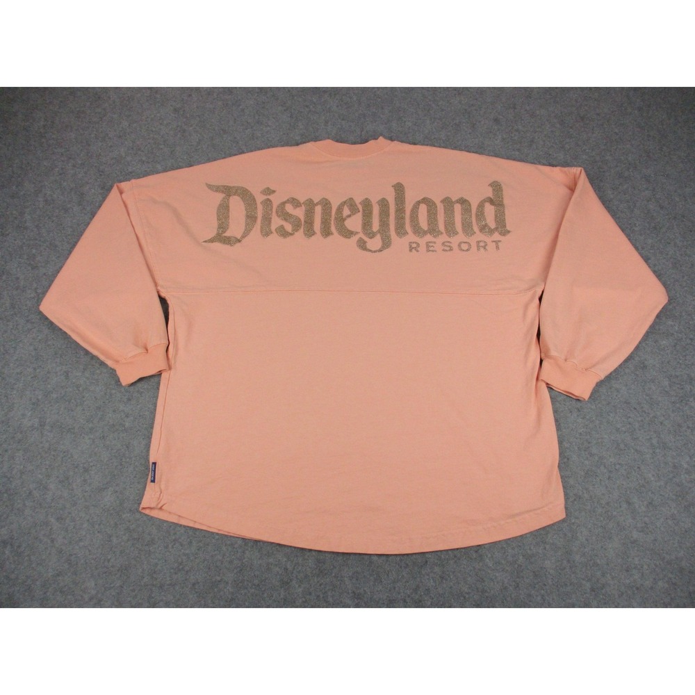 Disney Shirt Womens XL Orange Spirit Jersey Disneyland Resort Glitter Top USA